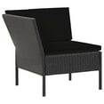 thumbnail image 3 of vidaXL Patio Lounge Set with Cushions Table and Sofas 6 Piece Poly Rattan, 3 of 12