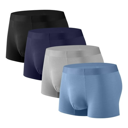 Under 10 Men s 4PC Silk Traceless Quick-Dry Loose Breathable Elastic Exercise Flat Angle Briefs Comfortable and Lightweight Underwear for Active Wear Holiday Promotions Sopatenor