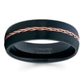 thumbnail image 2 of Rose Gold Tungsten Ring Braid Tungsten Ring 6mm Rose Gold Tungsten Ring Comfort Fit, 2 of 2