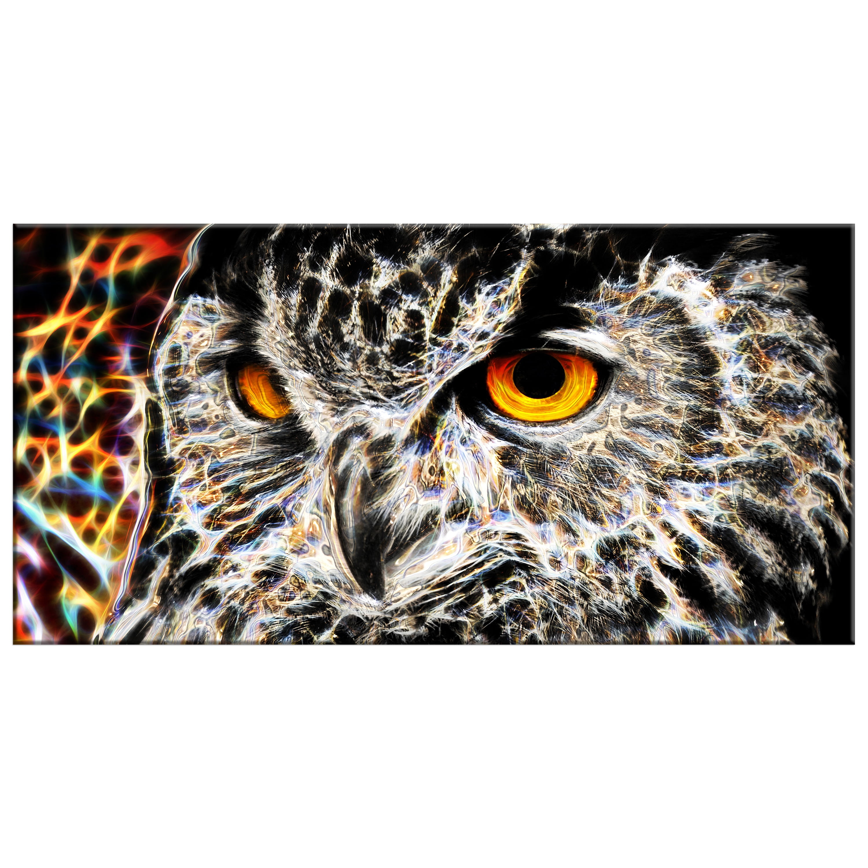 DESIGN ART A Real Hoot Owl Animal Canvas Art (Multiple Sizes) 60 in. wide x 32 in. high - 5 Panels Diamond Shape