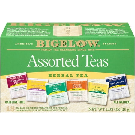 - (3 Boxes) Bigelow Assorted Herbal Teas, Tea Bags, 18 Ct