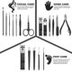 thumbnail image 2 of Manicure Set - Professional Nail Clippers Kit - Pedicure Care Tools With Zipped Bag - 18 In 1 Grooming Tools Kit (black), 2 of 5