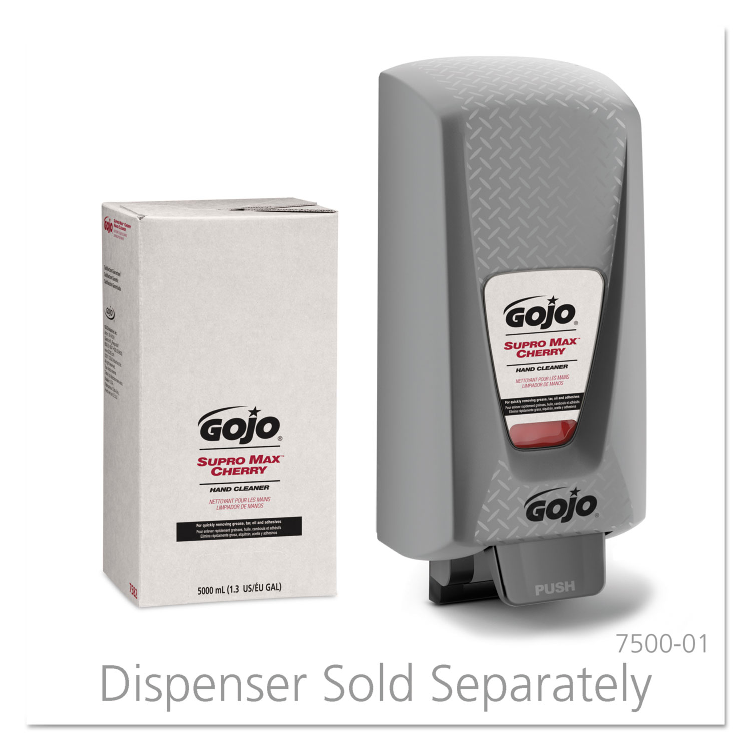 GOJO SUPRO MAX Hand cleanr Cherry 5000mL Refill 2/Carton 758202