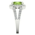 thumbnail image 3 of 2.78ct Oval Cut Green Natural Peridot 18k White Gold Engraving Statement Bridal Wedding Halo Designer Ring Size 10.5, 3 of 5