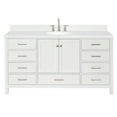 thumbnail image 2 of Ariel Cambridge 66 Inch Single Oval Sink Bathroom Vanity With Carrara White Quartz Countertop 1.5 Edge In White, 2 of 10