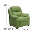 thumbnail image 6 of Emma + Oliver Deluxe Padded Avocado Microfiber Kids Recliner with Storage Arms, 6 of 13