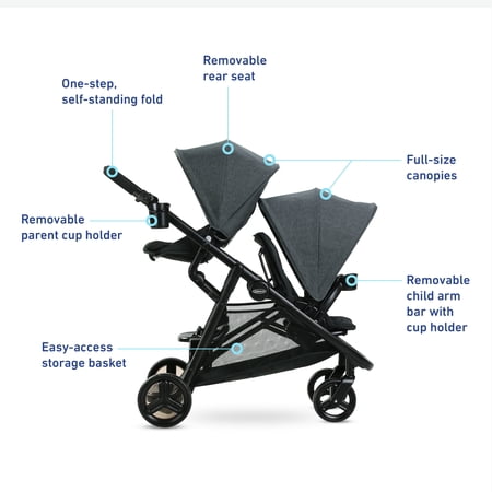 Graco Ready2Grow 2.0 Double Stroller, Black