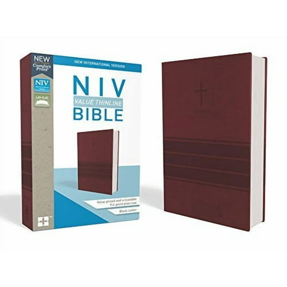 Niv Value Thinline Bible Burgundy, Imitation Leather