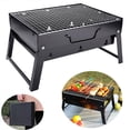 thumbnail image 2 of Portable BBQ Barbecue Grill Folding Charcoal Grill Tabletop Barbecue Grill, Camping Cooking Grill for Outdoor Patio Garden Party Beach, 13"x10"x8", 2 of 5