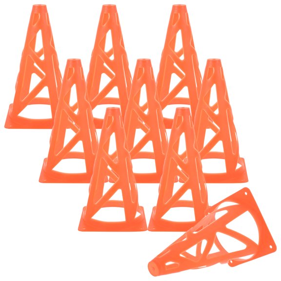 HOMEMAXS 10 CM Windproof Football Obstacle Collapsible Slotted Cones Orange