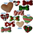 thumbnail image 2 of Pet and Dog Plush Heart or Bone Toy, "Christmas Patterns Group" (Available in different sizes, and 11 different pattern options!), 2 of 11
