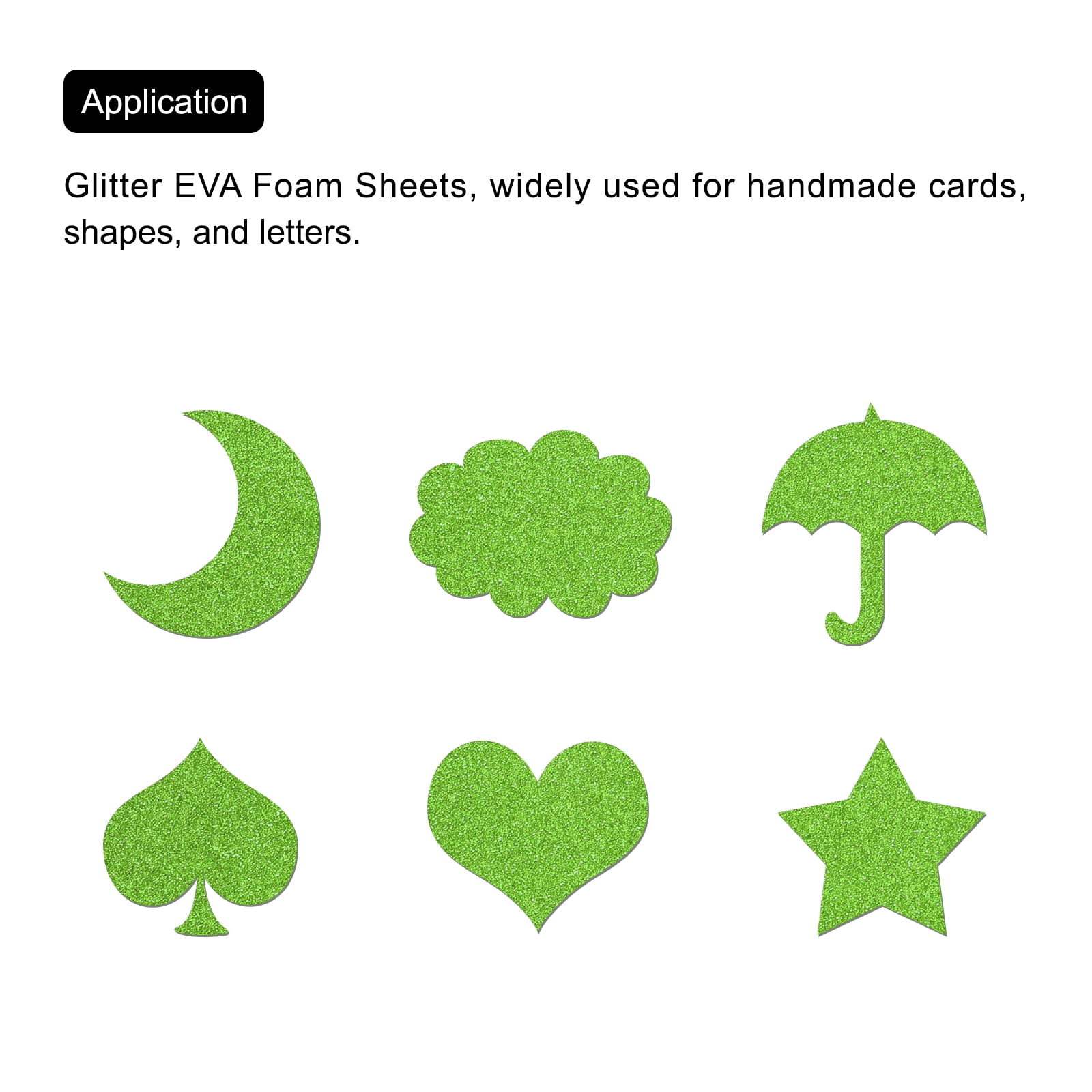 Uxcell Light Green Shiny EVA Foam Sheets 23.6x15.7in 1.5mm Thick for Crafts DIY 6 Pcs