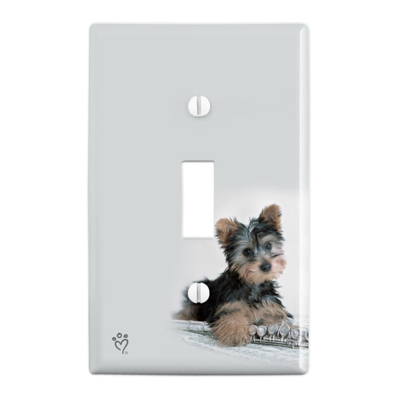 Yorkie Yorkshire Terrier Puppy Dog Musical Instrument Plastic Wall Decor Toggle Light Switch Plate Cover