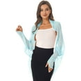 thumbnail image 2 of Alvivi Women's Sun Protection Chiffon Shawl Scarf Bolero Shrug Cardigan Sweater Light Blue One Size, 2 of 7