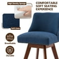 thumbnail image 3 of DONICK Swivel Counter Height Bar Stools,Modern Fabric Upholstered Nailhead Wood Legs for Dining Room,Island,Bar,Kitchen(Blue,Set of 4), 3 of 11