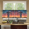 thumbnail image 4 of Yayeee Kitchen Curtains Tier Set of 2 Light Filtering 57"x24" Over Sink Window Panels, Astronaut at Dawn, 4 of 7