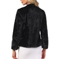 thumbnail image 3 of INSPIRE CHIC Faux Fur Cropped Jacket for Women Casual Long Sleeve Winter Coat Shaggy Warm Outerwear XL Black, 3 of 6