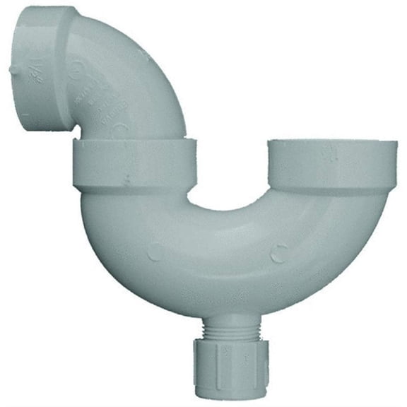 Genova Products Cleanout P-Trap Pipe Trap With Cleanout - Durable PVC - 1-1/2 In
