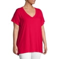 thumbnail image 2 of Just My Size Short Sleeve V-Neck T-Shirt (Women's Plus), 2 of 6