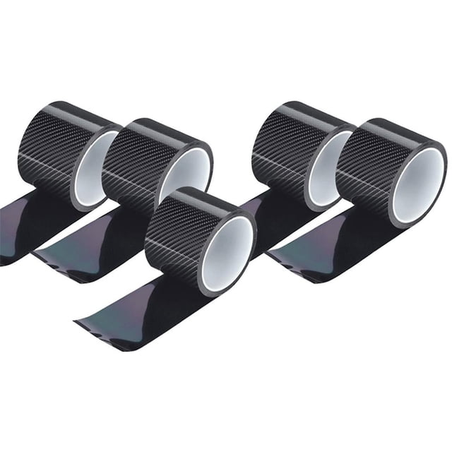 5pcs 3D Carbon Fiber Stickers Car Paste Protector Strip Auto Door Side Anti Scratch Tape Waterproof