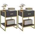 thumbnail image 1 of HOMCOM Bedside Table Set of 2, Nightstand with Drawer and Shelf, 1 of 9