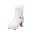 thumbnail image 2 of Women's Fashion Belt Buckle Round Toe Side Zipper Ankle Boots, 2 of 4