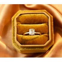 Jewelerix Plated Rose Gold Emerald Cut Ring Moissanite Diamond Engagement Ring 1 CT Classic Birthday Gift for Sister