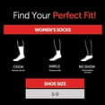 thumbnail image 3 of Hanes Originals Ultimate Women's, Ankle and No Show Socks, 6-Pack, Crew-Black White Stripe Assorted, 6 Pack, 5-9, 3 of 3