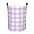 thumbnail image 6 of Picia Purple Checkboard Large Laundry Basket, Waterproof, Freestanding Laundry Hamper, Collapsible Tall Clothes Hamper with Extended Handles-Medium, 6 of 8