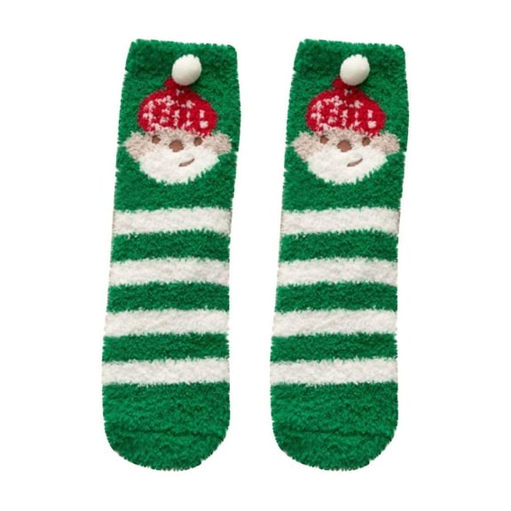 Blczomt Fuzzy Socks Women Slipper Ankle Sock Cute Graphic Green Cozy Socks Women