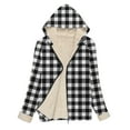 thumbnail image 6 of yillto Womens Fleece Jackets Sherpa Lined Plaid Coats Zip up Hoodie Warm Thick Fall Winter Clothes, 6 of 7