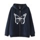 thumbnail image 1 of Dark hip hop gótico Harajuku Y2k estampado de mariposa cremallera Sudadera con capucha hombres y mujeres Harajuku chaqueta sudadera, 1 of 5