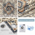 thumbnail image 4 of Orange Blue Ethnic Rustic Blackout Curtains for Bedroom/Living Room, Thermal Insulated Kitchen Curtains, Heritage Boho Southwestern Grommet Darkening Window Treatment Drapes 27.5"x39"x2, 4 of 8
