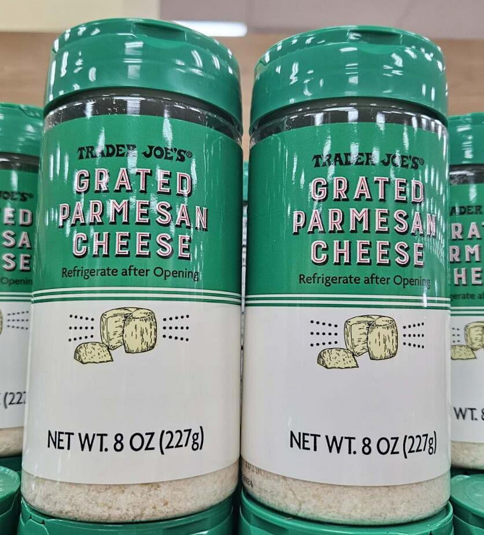 Trader Jo Grated Parmesan Cheese 8oz 227g (2 Bottles)