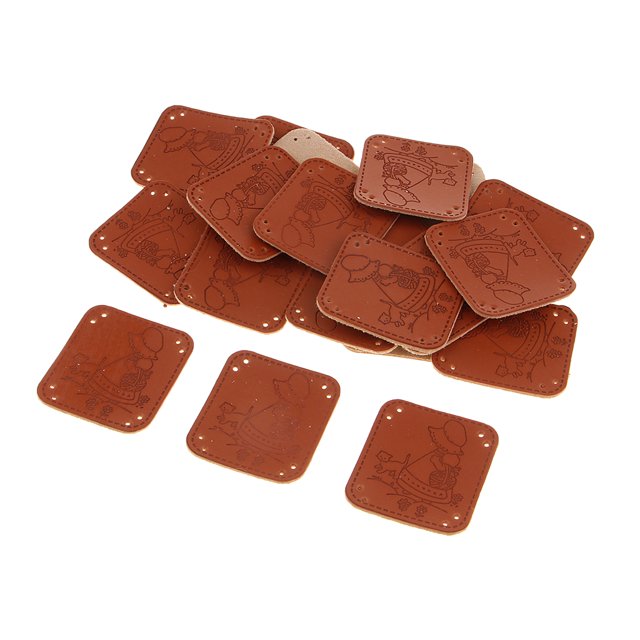 20pcs Etiquetas de Cuero de PU Etiqueta Hecha a Mano Artesanía de Costura Niña Sunnimix Etiquetas de PU hechas a mano