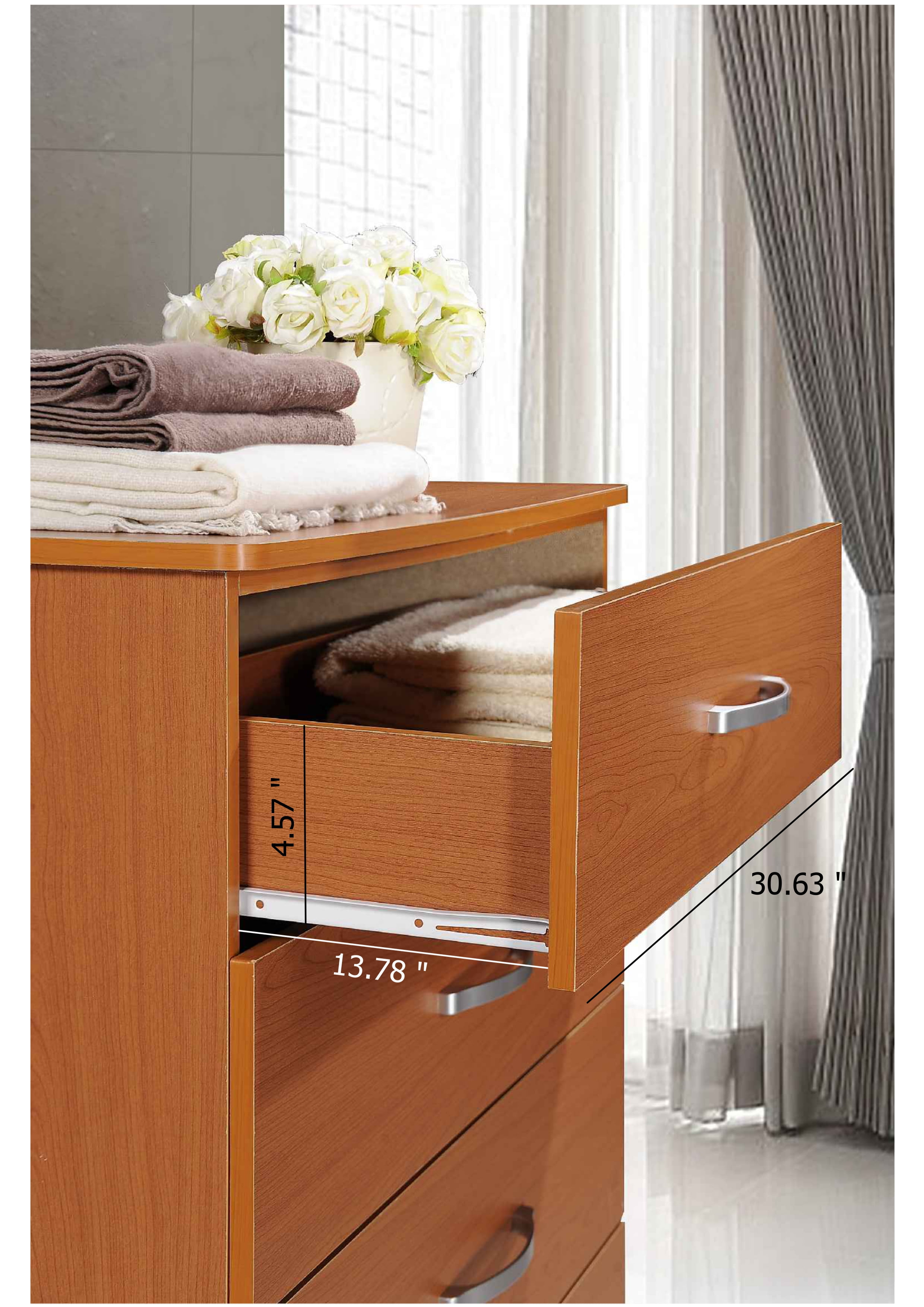Hodedah 5-Drawer Chest, Multiple Colors