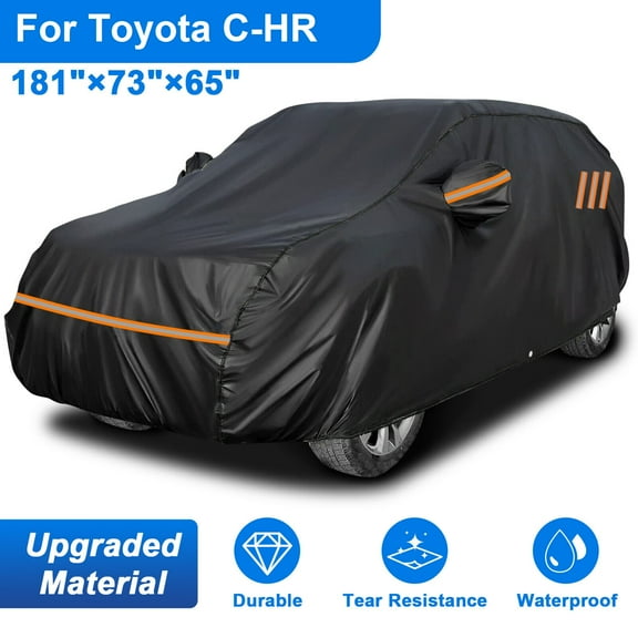 For Toyota C-HR SUV Full Car Cover Upgraded Material Waterproof Dustproof Car Cover Outdoor Protection Black