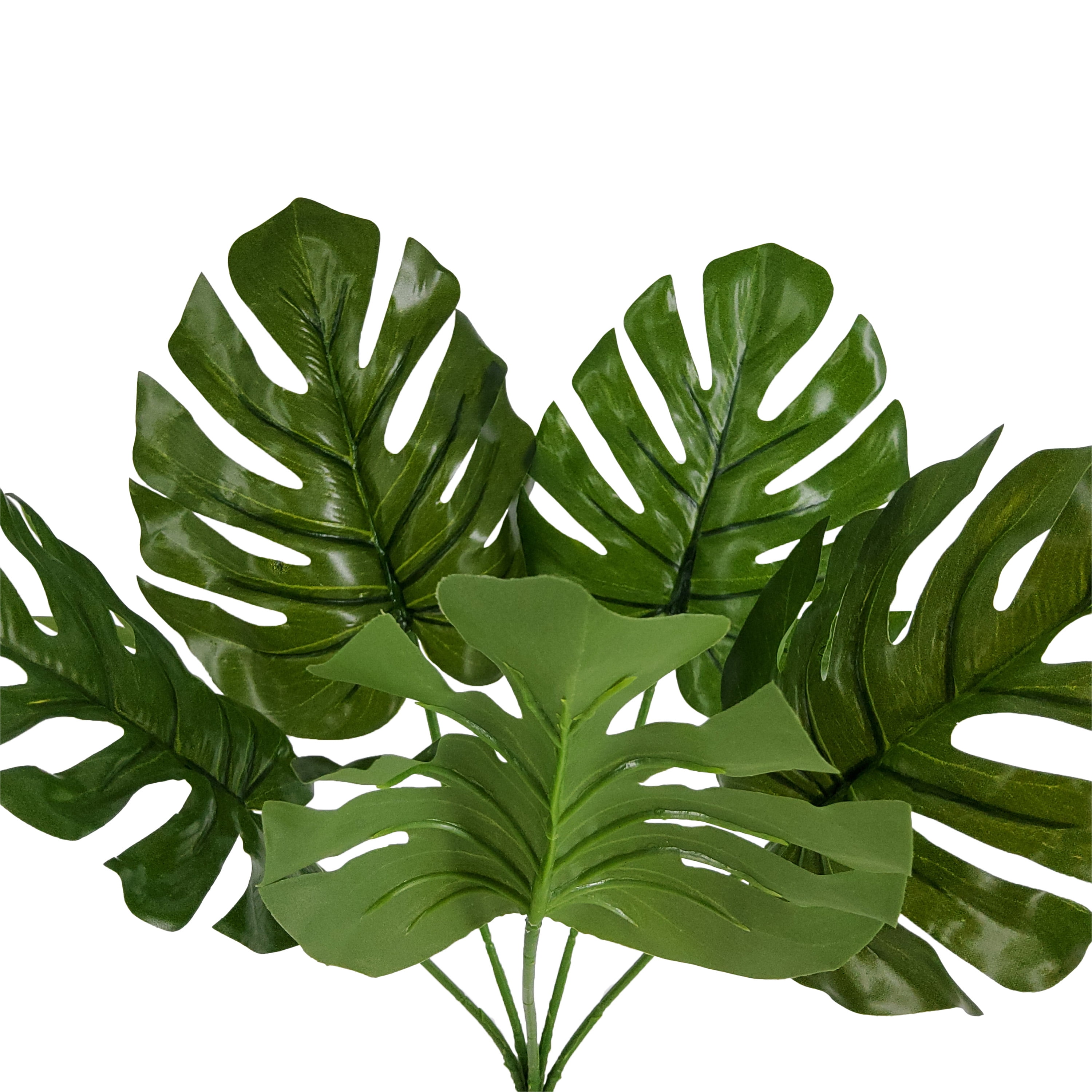 (4 pack) Mainstays 14" Artificial Swiss Cheese Monstera Pick, Green Color