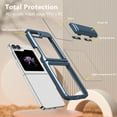 thumbnail image 4 of for Samsung Galaxy Z Flip 5 Case, Stylish Slim Crystal Clear PC Back + TPU Silicone Case Anti-fingerprint Shockproof Phone Cases for Samsung Galaxy Z Flip 5 5G, Navyblue, 4 of 5