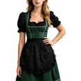 thumbnail image 2 of Women Dresses Solid Color Mini Apron Skirt Lace Dual Pocket Tie Waist Stylish Daily Decor Bottom, 2 of 4
