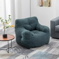 thumbnail image 4 of BISHE Bean Bag Chairs, Soft Tufted Foam Bean Bag Chair with Teddy Fabric for Adults and Kids, Comfy Lazy Sofa for Living Room, Bedroom, Green, 4 of 10