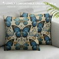 thumbnail image 3 of PRATYUS   Colorful Butterfly Throw Pillow Cover Blue Yellow and Brown Flying Butterflies Fabric for Couch Bed Sofa Car Waist Cushion Cover Pillow Case White, 3 of 5
