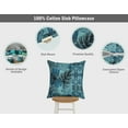 thumbnail image 3 of VargottamSquare Pillow Cover - Decorative Pillow Covers24x24 Inches,PrintedTeal BlueThemePillowcase, DecorativeSquareCushionCovers, 3 of 6