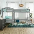thumbnail image 3 of Dorel Living Clearwater Wood Triple Twin Bunk Bed in Gray, 3 of 9