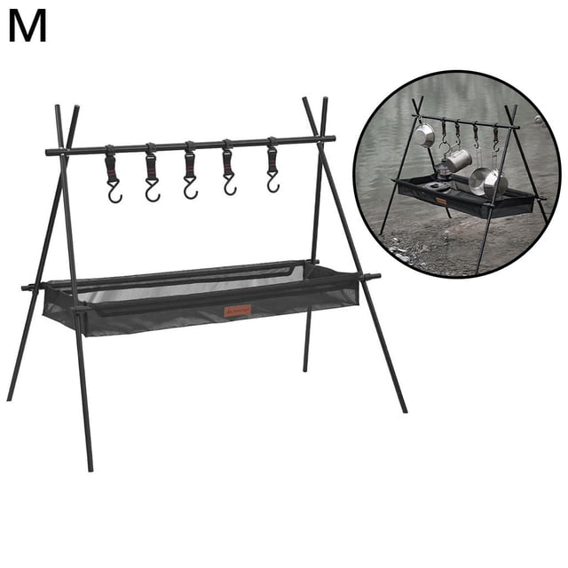 Estante colgante para utensilios de cocina, estante de almacenamiento para Picnic, soporte plegable multifunción para acampar, herramientas para exter Pequeña DYNWAVEMX Estante para colgar al aire libre