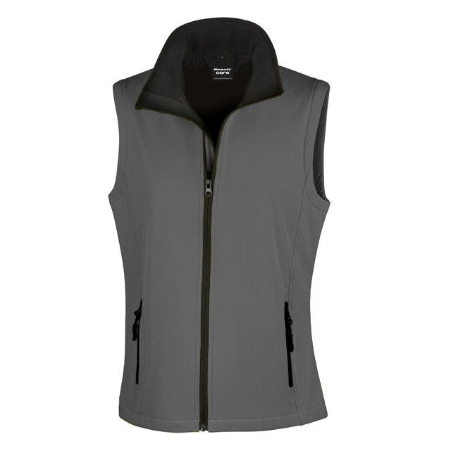 Result - Chaleco Forro Polar para Mujer (Gris Carbón, Negro)
