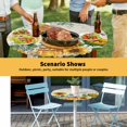 thumbnail image 6 of Elastic Fitted Round Tablecloth, Sunflowers Waterproof Stretch Table Cover for 45"-54" Tables, Floral Green Leaves Bees Watercolor Washable Outdoor Tablecloths for Patio, Picnic, Camping, 6 of 9