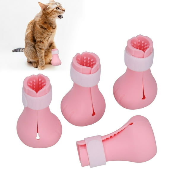 Bañador Convenientes Zapatos de Gato de Silicona, Zapatos de Gato Anti-Scratch, Protector de la Pata, Zapatos de Baña de Gato