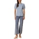 thumbnail image 2 of CAMISA DE CUADROS PARA MUJER INSPIRADA CHIC CON COLLAR PETER PAN Y MANGAS CORTAS ABULLONADAS, BLUSA DE BOTONES TAMAÑO XS AZUL LAGO, 2 of 6