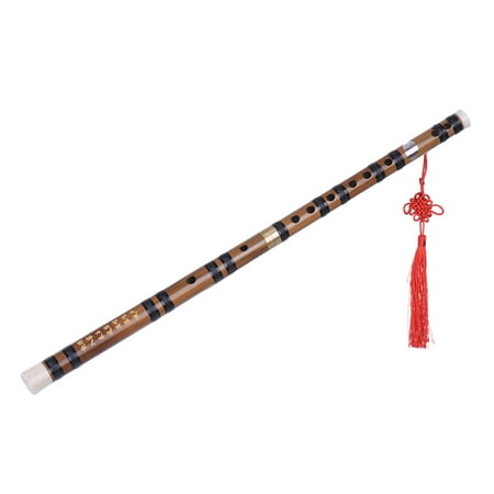 Bamboo Key - Pluggable Handmade Bitter Bamboo Flute/Dizi Traditional Chinese Musical Woodwind Instrument in E Key for Beginner Study Level